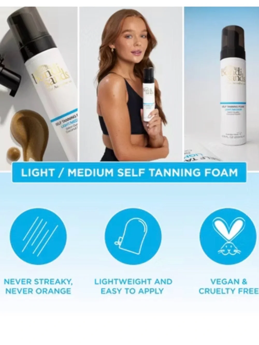 Bondi Sands SET OF 2 Light/Medium Self Tanning Foam Australia 6.76 fl oz 200 ml